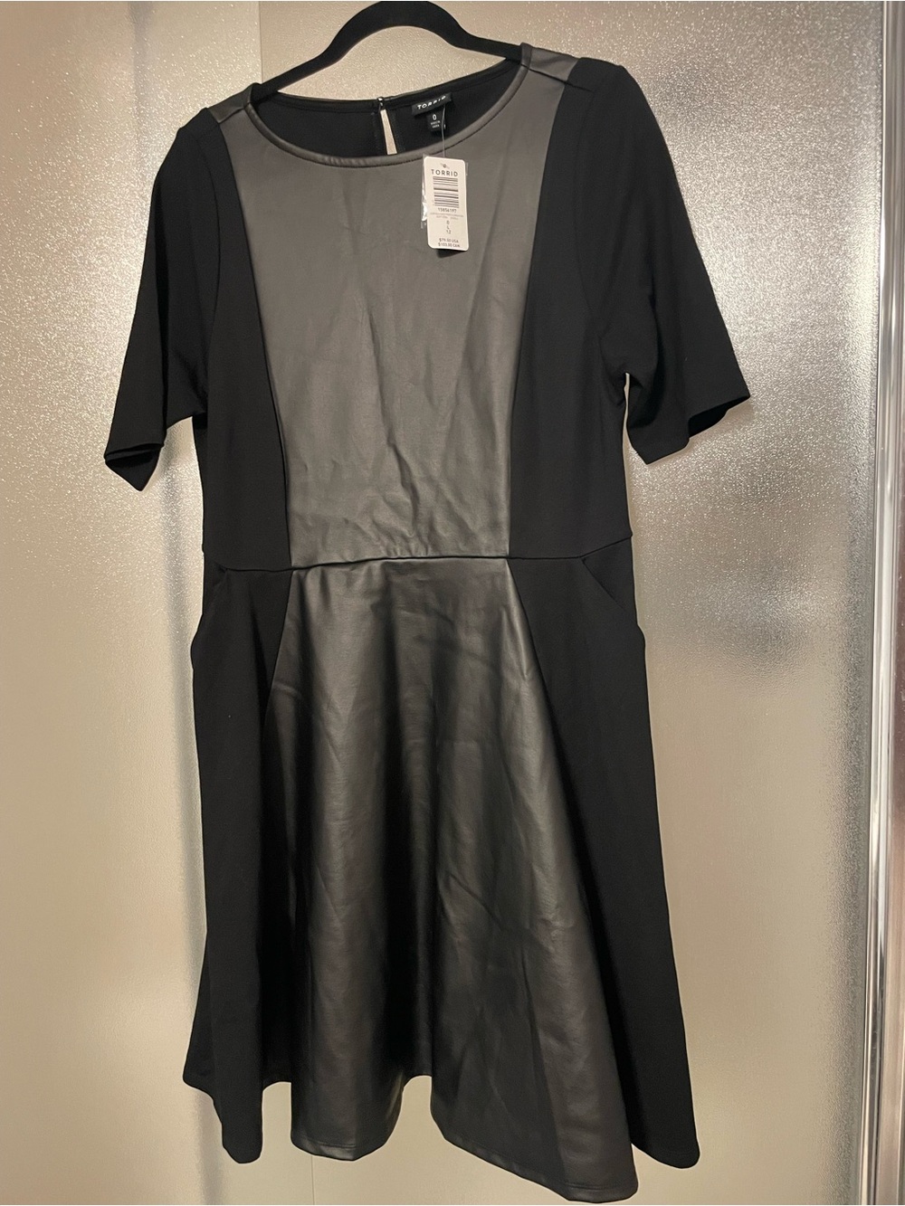 Faux Leather & Luxe Pointe Skater Dress